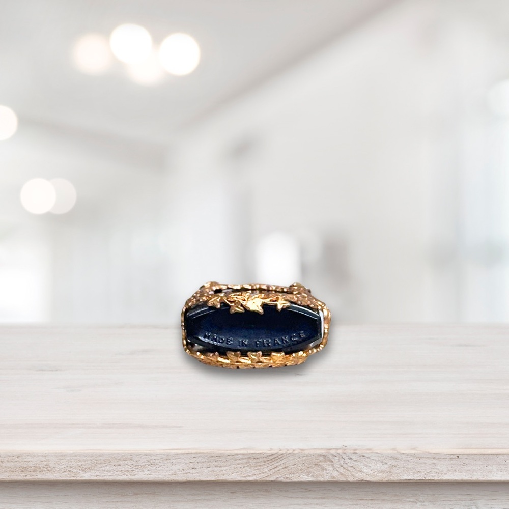 Antique French Porcelain & Blue Glass Mini Perfume Scent Bottle - Picture 5 of 6